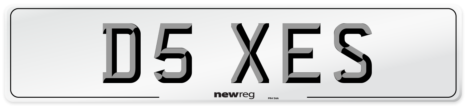 D5 XES Number Plate from New Reg